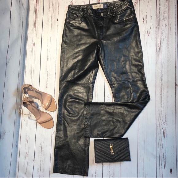 SOLD Vintage |• 90’s Bootcut Leather Pants - Picture 4 of 8